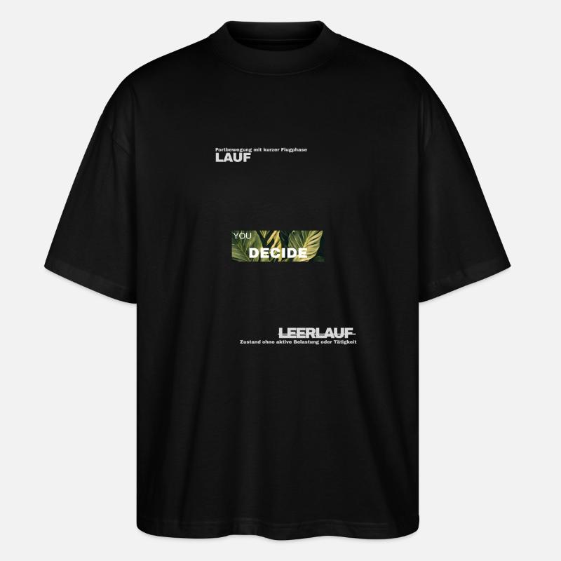 Décisions – Motif Vert Feuille - T-shirt bio Blaster 2.0 coupe oversize Stanley/Stella Unisexe - noir