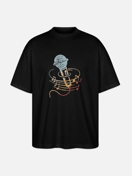 Singer Microphone Karaoke Musician Microphone Singing - Stanley/Stella Oversized Unisex Organic T-shirt Blaster 2.0 - black