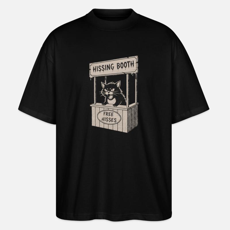 Katzenstand im Hissing Booth - Stanley/Stella Oversized Unisex Bio T-Shirt Blaster 2.0 - Schwarz