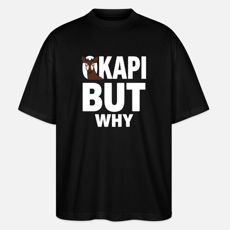 Okapi-liebhaber Okapi-tier Seltene Tierweltliebe - Stanley/Stella Oversized Unisex Bio T-Shirt Blaster 2.0 - Schwarz