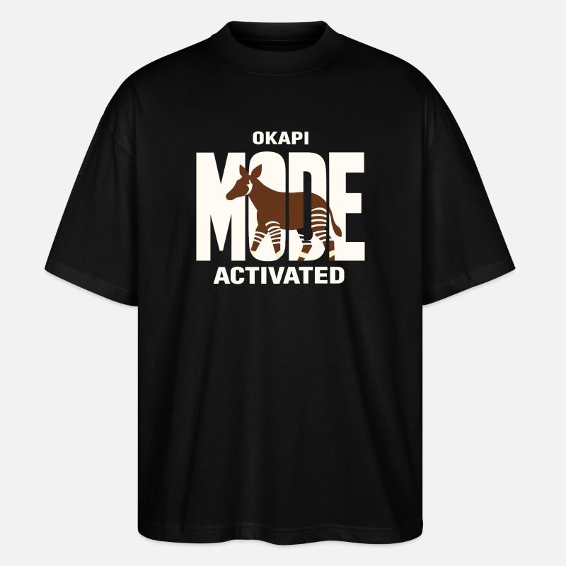 Okapi-liebhaber Okapi-tier Seltene Tierweltliebe - Stanley/Stella Oversized Unisex Bio T-Shirt Blaster 2.0 - Schwarz