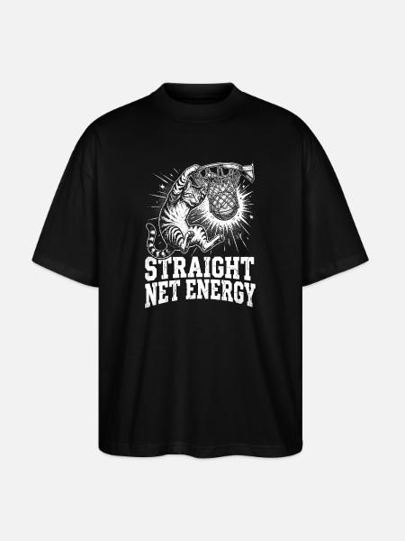 Cat,staright net energy,basketball,tabby cat ,funn - Stanley/Stella Oversized Unisex Organic T-shirt Blaster 2.0 - black