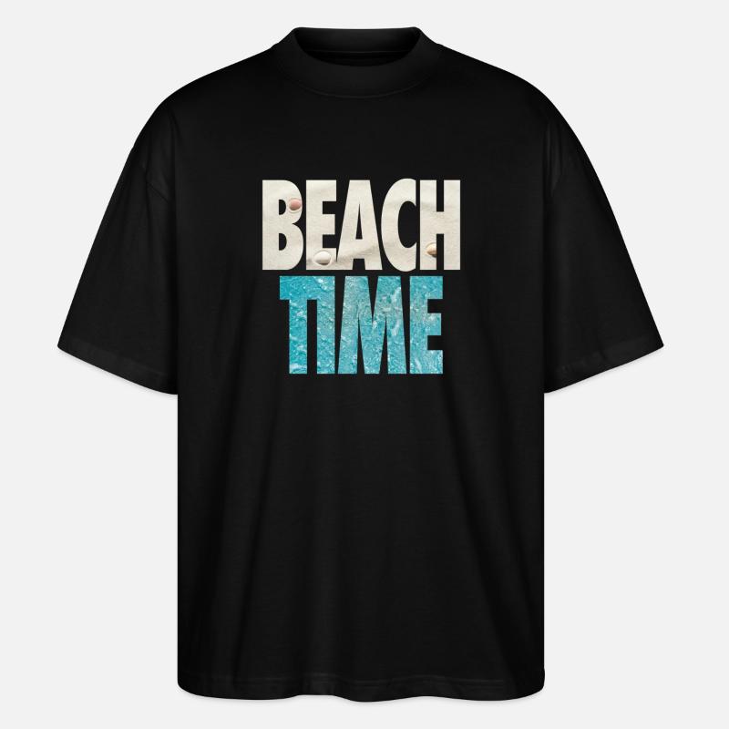 Plage - Vacances d’été - Mer et sable - T-shirt bio Blaster 2.0 coupe oversize Stanley/Stella Unisexe - noir