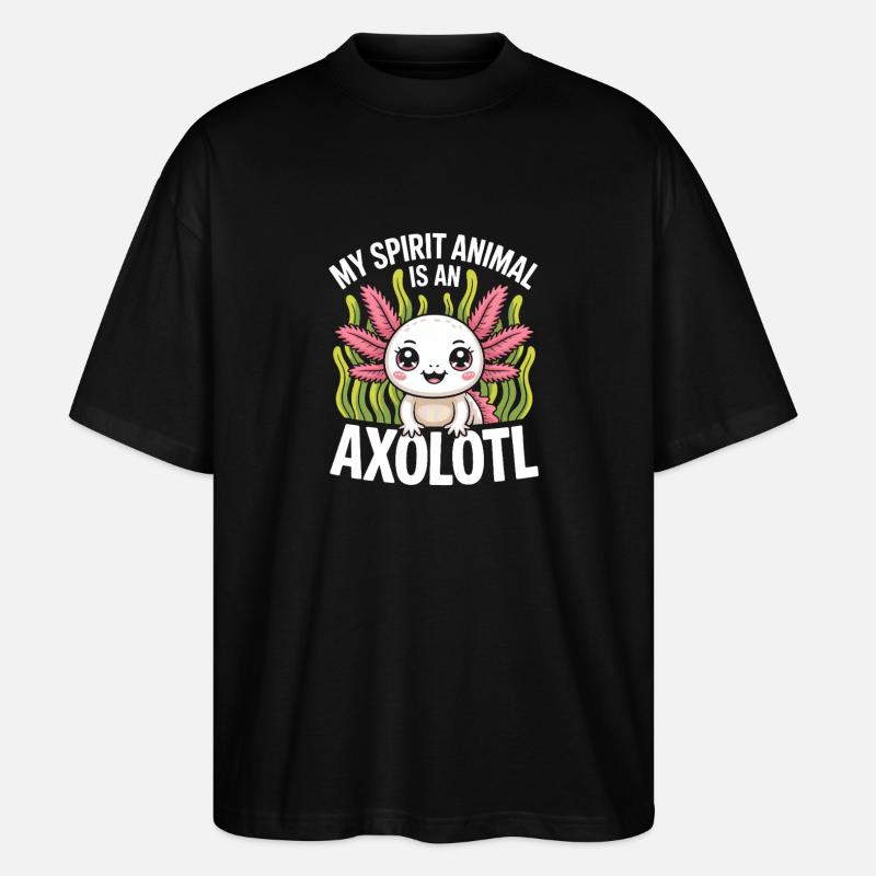 Axolotl Geisttier-Design - Stanley/Stella Oversized Unisex Bio T-Shirt Blaster 2.0 - Schwarz