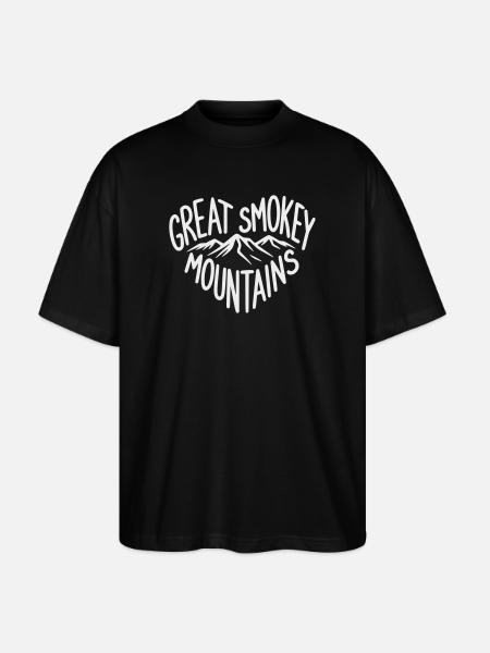 Great Smoky Mountains Heart - Stanley/Stella Oversized Unisex Organic T-shirt Blaster 2.0 - black