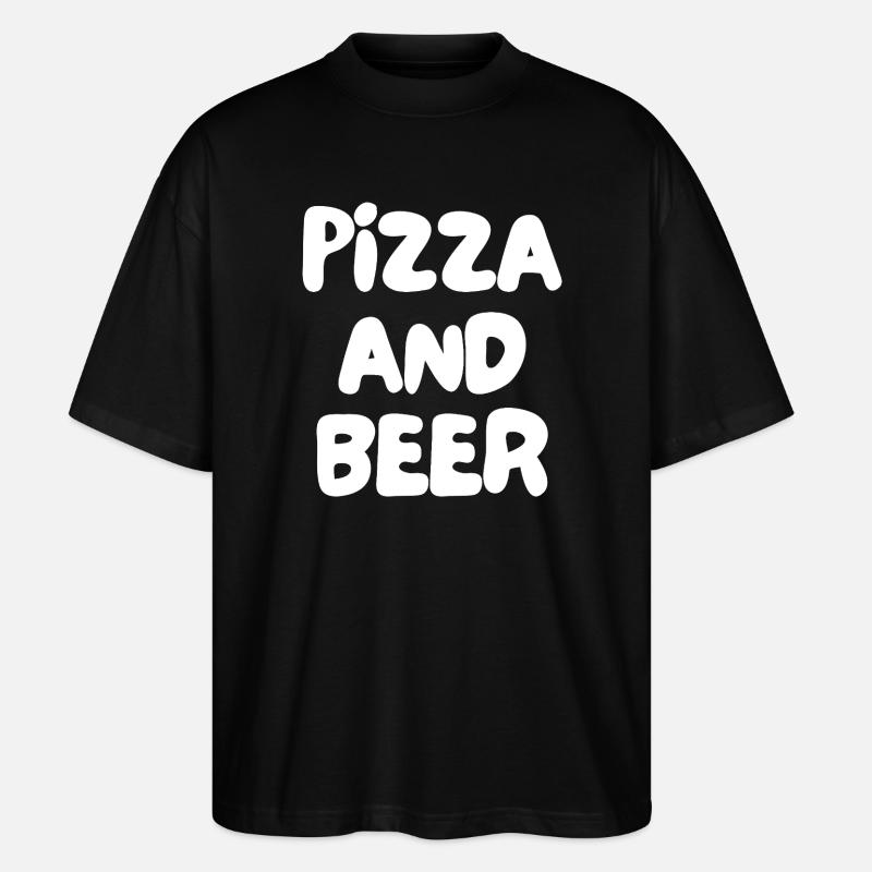 pizza et bière - T-shirt bio Blaster 2.0 coupe oversize Stanley/Stella Unisexe - noir