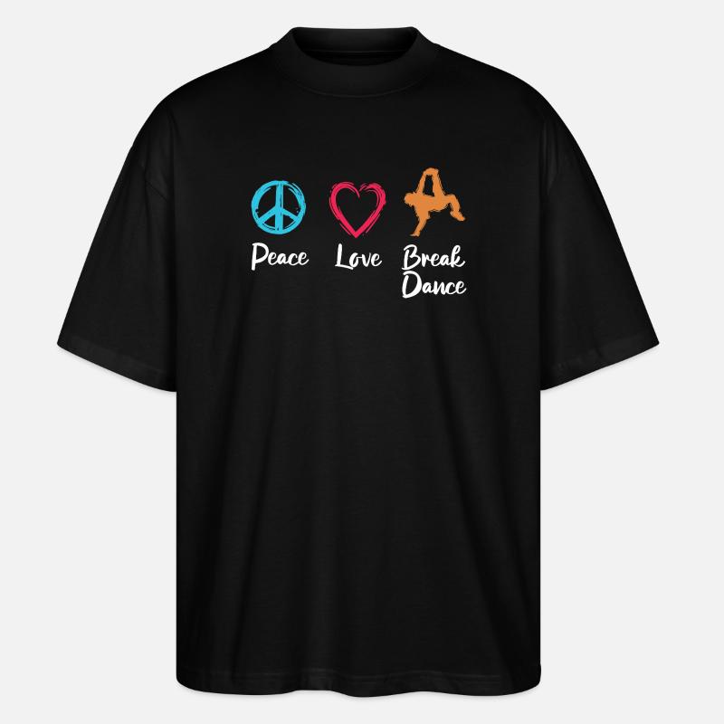 Breakdance Paix Amour - T-shirt bio Blaster 2.0 coupe oversize Stanley/Stella Unisexe - noir
