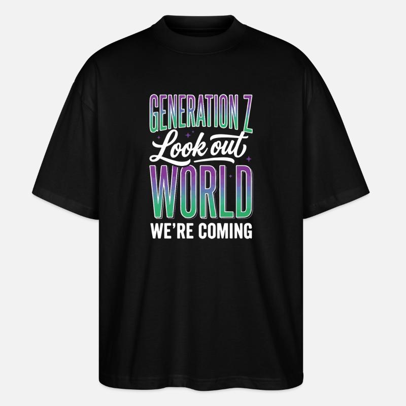 Monde de la Génération Z - T-shirt bio Blaster 2.0 coupe oversize Stanley/Stella Unisexe - noir