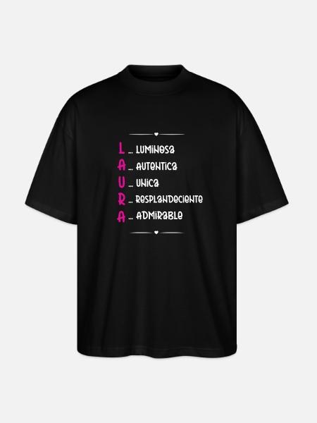 Laura Personalized Name - Stanley/Stella Oversized Unisex Organic T-shirt Blaster 2.0 - black