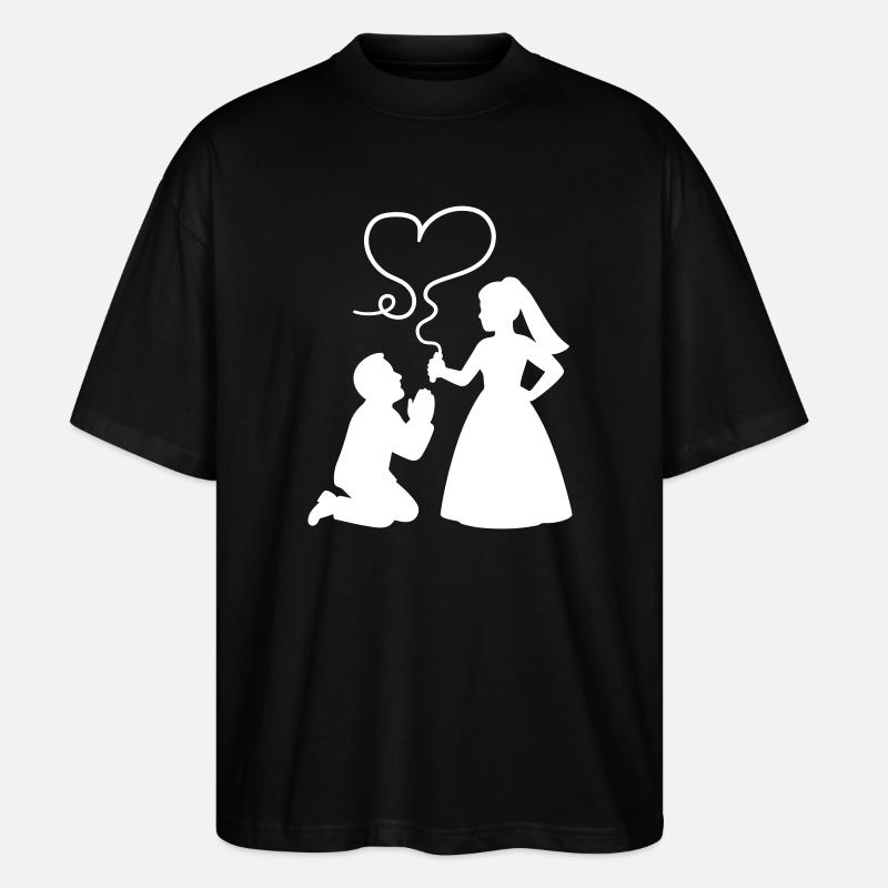 Brautpaar Ehepaar Hochzeit - Stanley/Stella Oversized Unisex Bio T-Shirt Blaster 2.0 - Schwarz