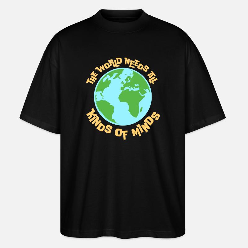 Verden har brug for alle slags inspirerende sind - Stanley/Stella Oversize Unisex Øko T-shirt Blaster 2.0 - sort