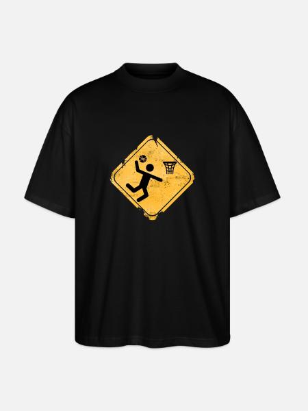 Basketball Sprungschild Grafik - Stanley/Stella Oversized Unisex Bio T-Shirt Blaster 2.0 - Schwarz