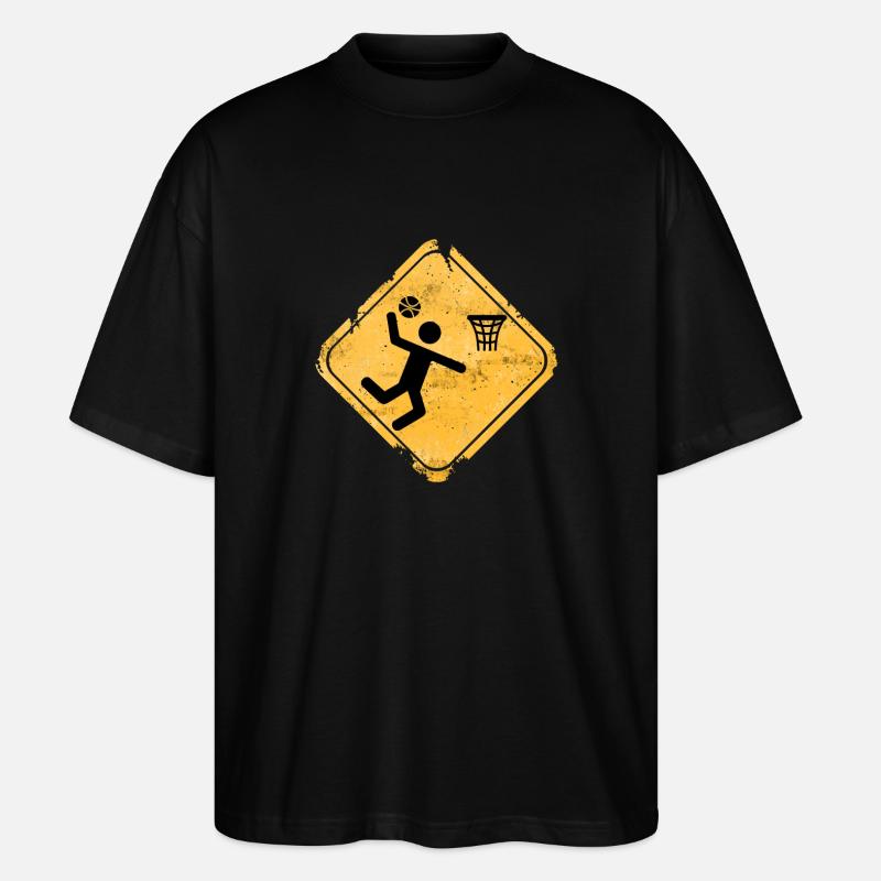 Basketball Sprungschild Grafik - Stanley/Stella Oversized Unisex Bio T-Shirt Blaster 2.0 - Schwarz