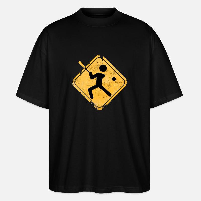 Silhouette de baseball avec batte - T-shirt bio Blaster 2.0 coupe oversize Stanley/Stella Unisexe - noir