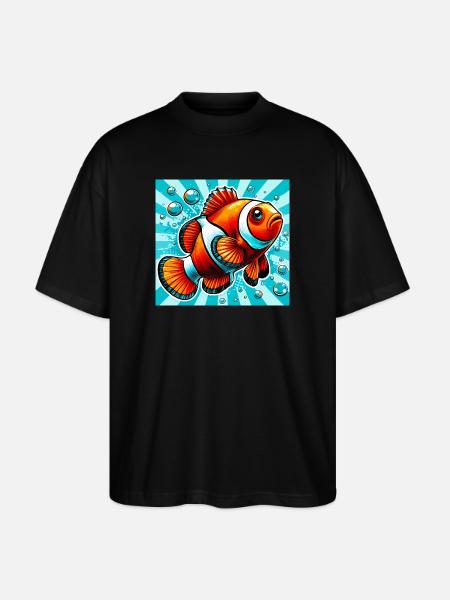 Clownfish - Stanley/Stella Oversized Unisex Organic T-shirt Blaster 2.0 - black