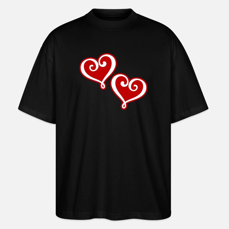 Herzen Symbol - Stanley/Stella Oversized Unisex Bio T-Shirt Blaster 2.0 - Schwarz