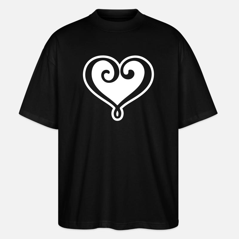 Icône de cœur - T-shirt bio Blaster 2.0 coupe oversize Stanley/Stella Unisexe - noir