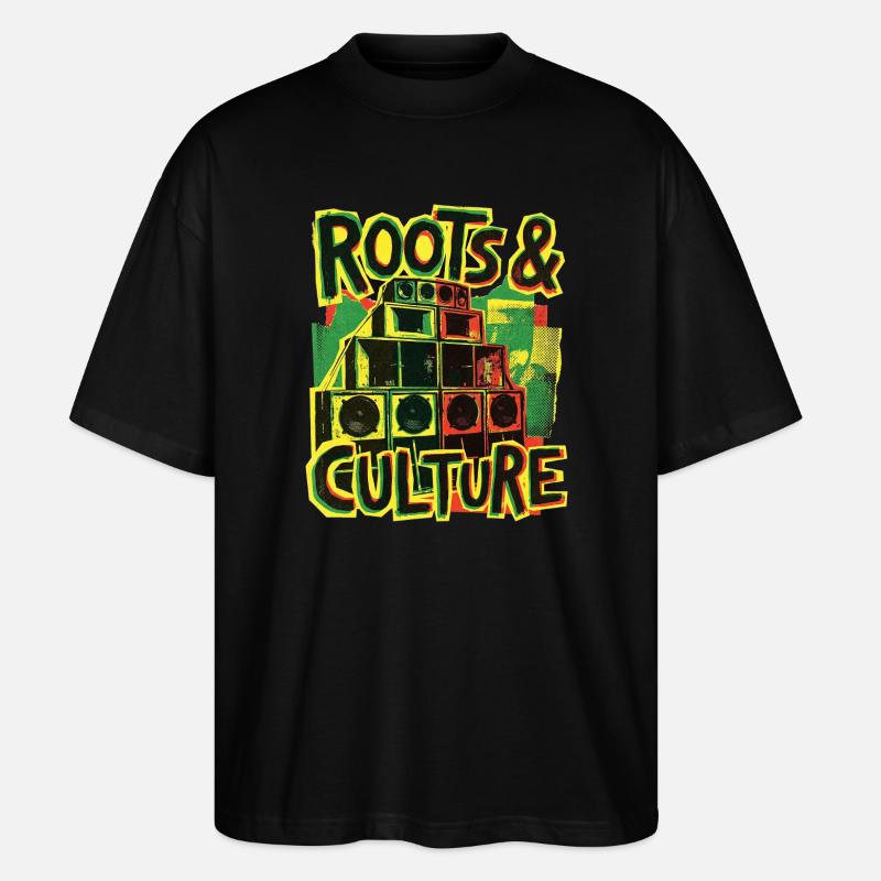 Roots Reggae Dub - Stanley/Stella Oversized Unisex Bio T-Shirt Blaster 2.0 - Schwarz