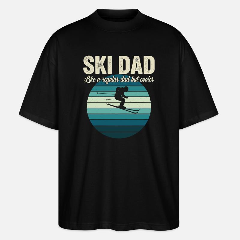 Funny Ski Dad Skier - T-shirt bio Blaster 2.0 coupe oversize Stanley/Stella Unisexe - noir