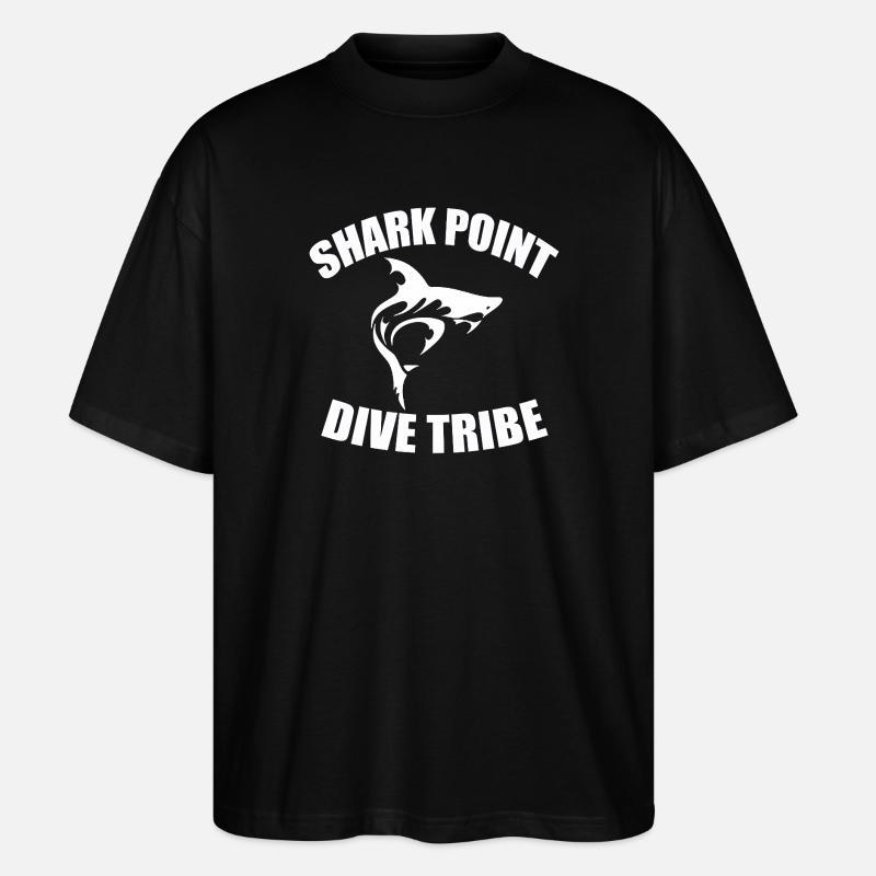 SHARK POINT DIVE TRIBE - Stanley/Stella Oversized Unisex Organic T-shirt Blaster 2.0 - black