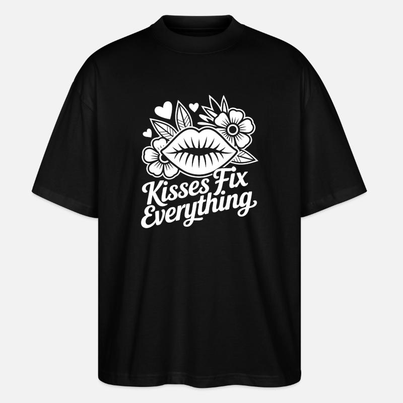Küsse heilen alles - Stanley/Stella Oversized Unisex Bio T-Shirt Blaster 2.0 - Schwarz