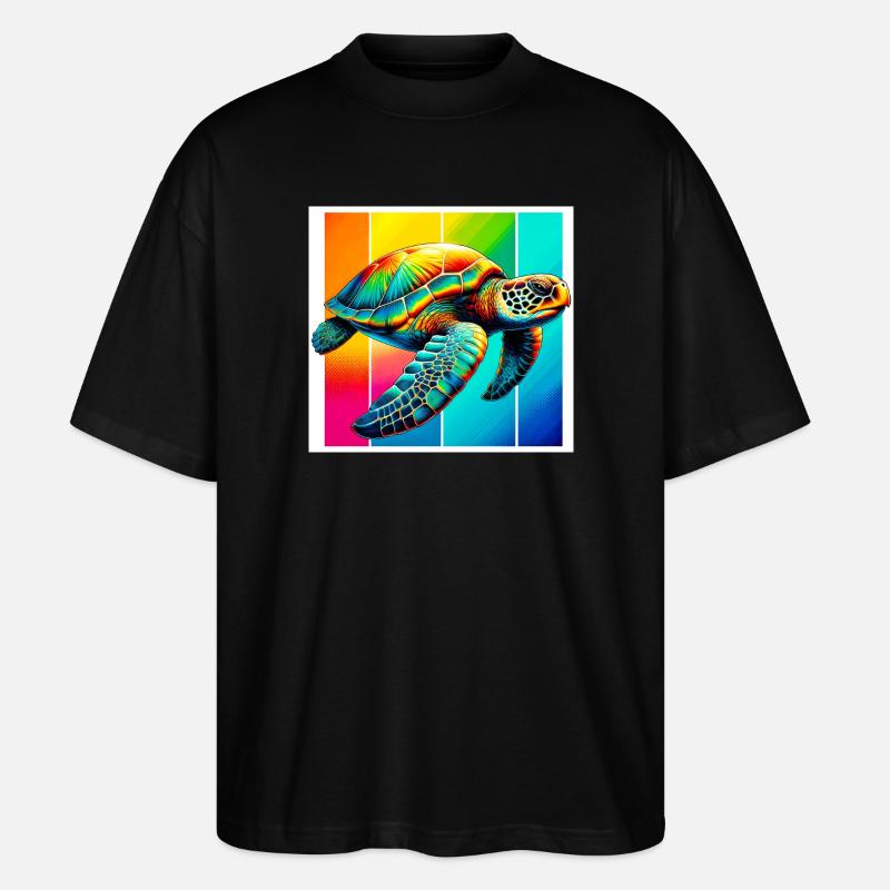 Schildkröte - Stanley/Stella Oversized Unisex Bio T-Shirt Blaster 2.0 - Schwarz