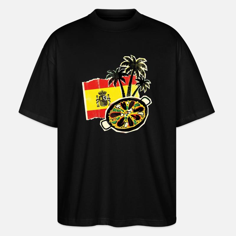Spanien Paella Palmen - Stanley/Stella Oversized Unisex Bio T-Shirt Blaster 2.0 - Schwarz
