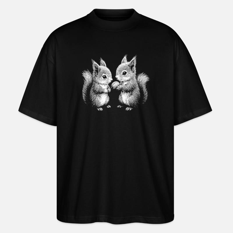 Eichhörnchen - Stanley/Stella Oversized Unisex Bio T-Shirt Blaster 2.0 - Schwarz