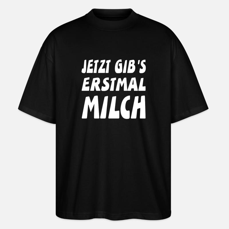 Milch - Stanley/Stella Oversized Unisex Bio T-Shirt Blaster 2.0 - Schwarz