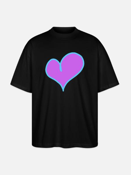 Heart Valentin Dear Girlfriend Friend - Stanley/Stella Oversized Unisex Organic T-shirt Blaster 2.0 - black