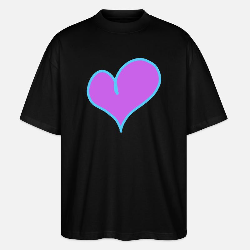 Cœur Valentin Chère petite amie - T-shirt bio Blaster 2.0 coupe oversize Stanley/Stella Unisexe - noir