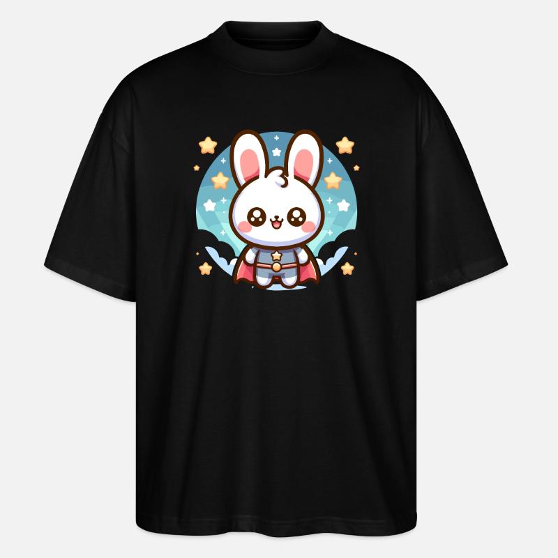 Héros Lapin Super-héros Lapin - T-shirt bio Blaster 2.0 coupe oversize Stanley/Stella Unisexe - noir