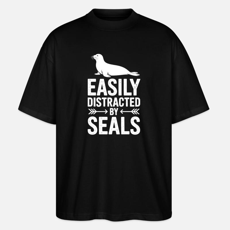 Robben Sprüche Robben Lustiges Robben Geschenk - Stanley/Stella Oversized Unisex Bio T-Shirt Blaster 2.0 - Schwarz