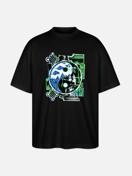 Yin and Yang Asian - Stanley/Stella Oversized Unisex Organic T-shirt Blaster 2.0 - black