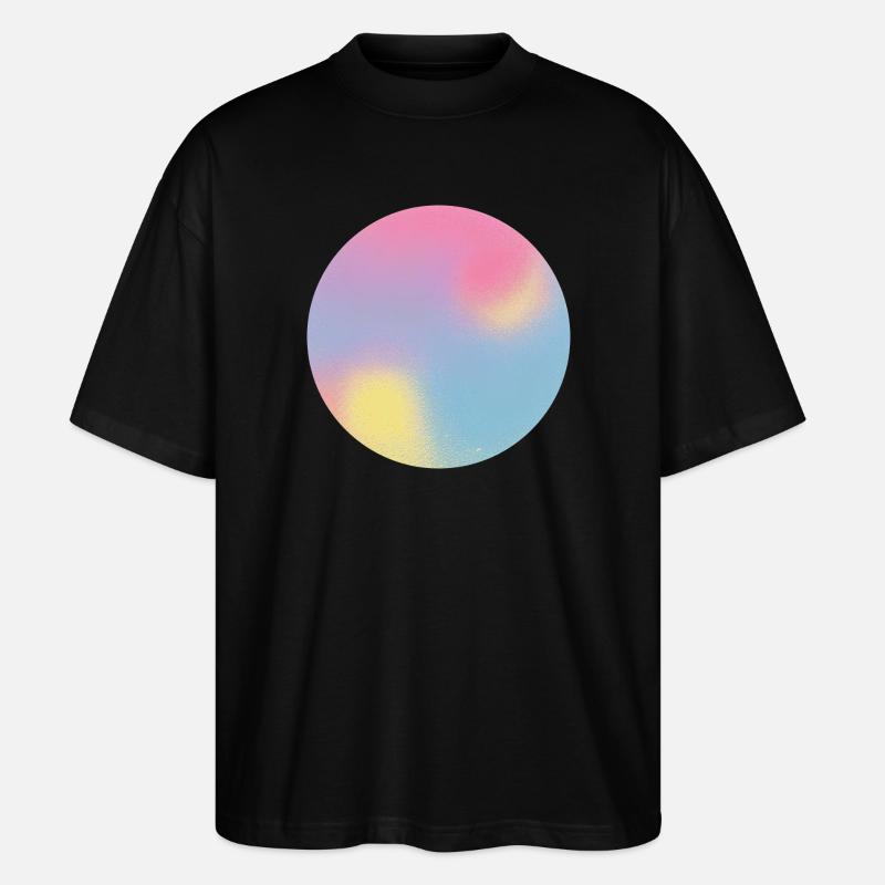 Test d’aura Sphère dégradée pastel - T-shirt bio Blaster 2.0 coupe oversize Stanley/Stella Unisexe - noir