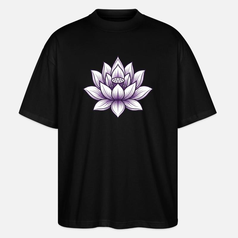 Fleur de lotus de yoga - T-shirt bio Blaster 2.0 coupe oversize Stanley/Stella Unisexe - noir
