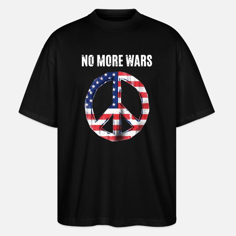 Peace USA Flag Against War - T-shirt bio Blaster 2.0 coupe oversize Stanley/Stella Unisexe - noir