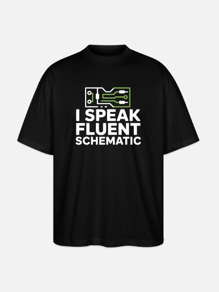 I speak fluent circuit diagram technology - Stanley/Stella Oversized Unisex Organic T-shirt Blaster 2.0 - black