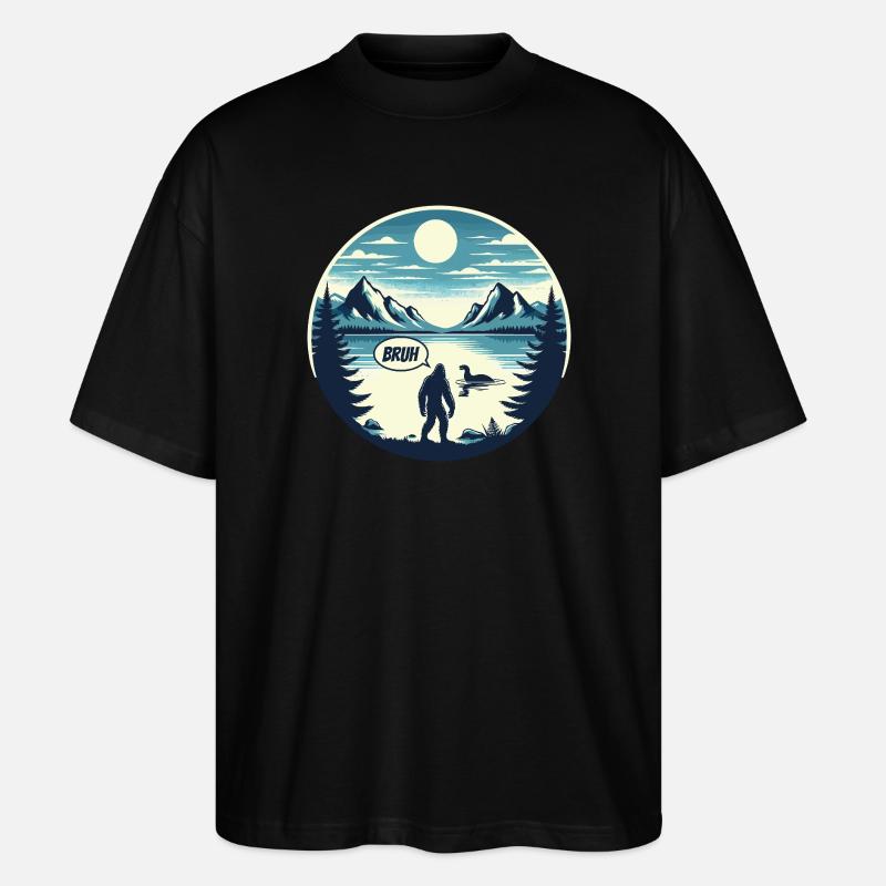 Bigfoot & Nessie - Stanley/Stella Oversized Unisex Bio T-Shirt Blaster 2.0 - Schwarz