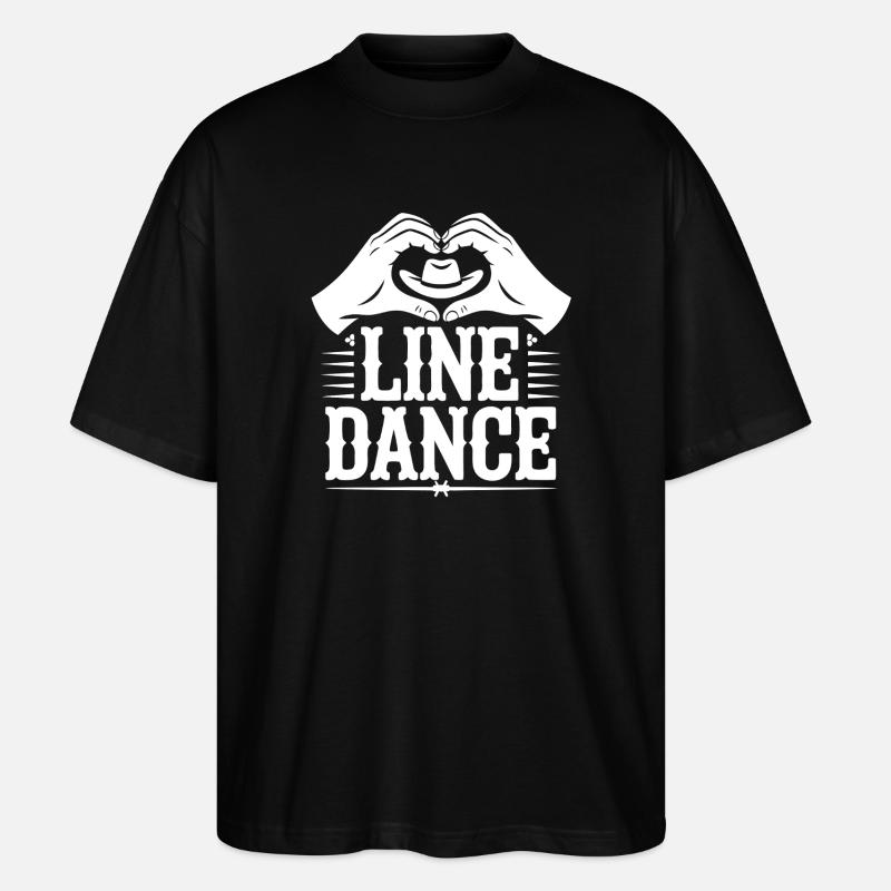 Line Dance Heart Hands Logo - Stanley/Stella Oversize Unisex Øko T-shirt Blaster 2.0 - sort