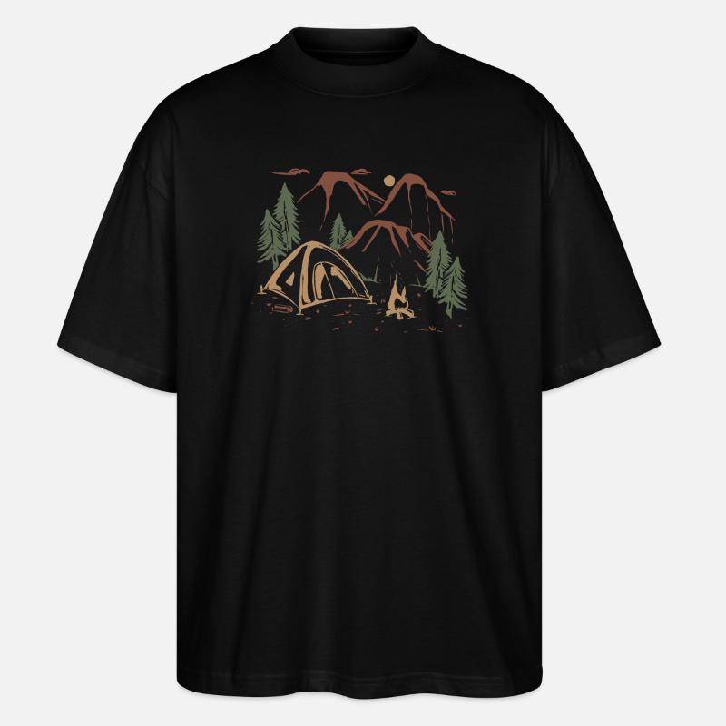 Skitse til vildmarkslejr - Stanley/Stella Oversize Unisex Øko T-shirt Blaster 2.0 - sort