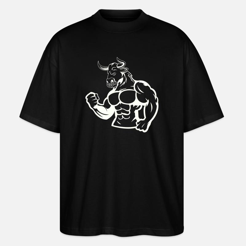 Taureau puissant, héros musclé - T-shirt bio Blaster 2.0 coupe oversize Stanley/Stella Unisexe - noir