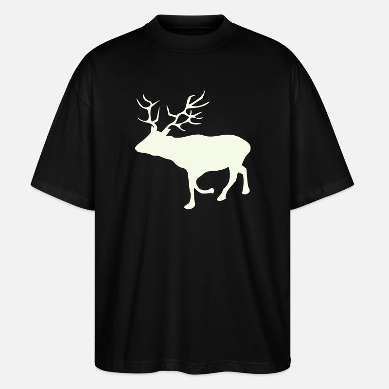 Cerf, chevreuil, cerf - T-shirt bio Blaster 2.0 coupe oversize Stanley/Stella Unisexe - noir