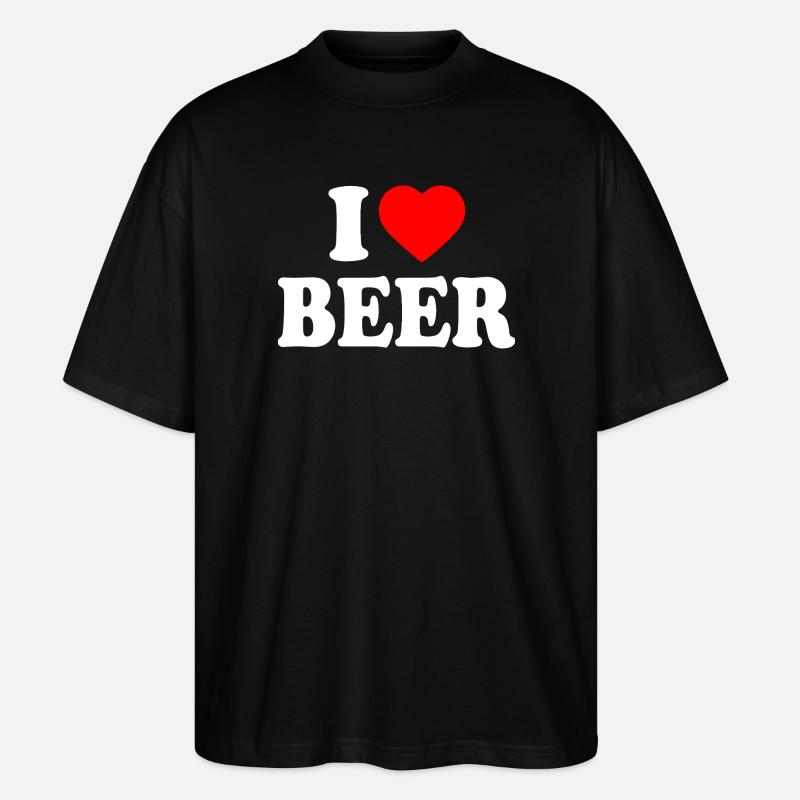 I Love Beer - Stanley/Stella Oversized Unisex Bio T-Shirt Blaster 2.0 - Schwarz