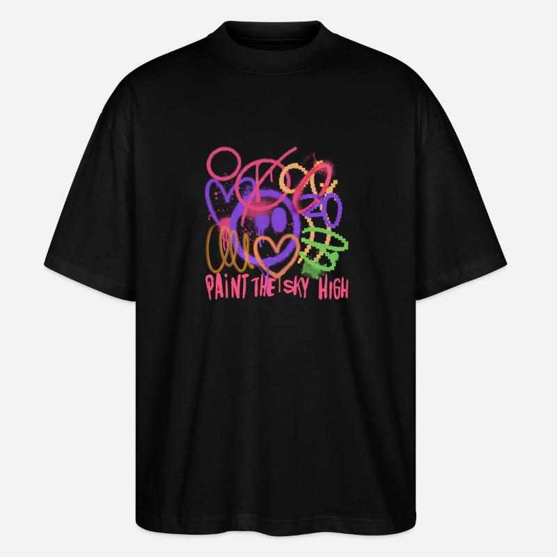 Graffiti Sky - T-shirt bio Blaster 2.0 coupe oversize Stanley/Stella Unisexe - noir