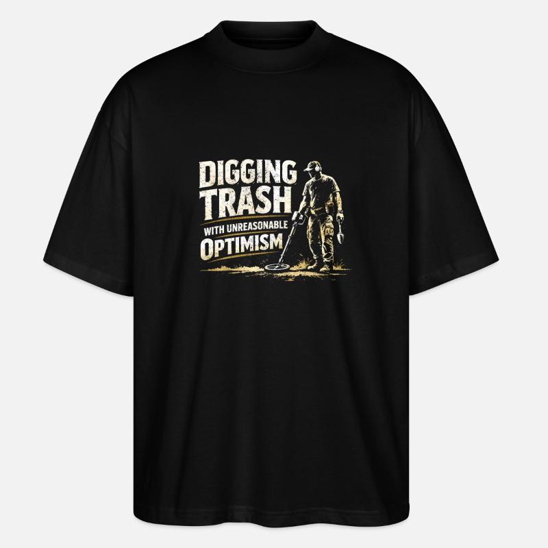 Graver med optimisme | Undersøgelsesmetaldetektor - Stanley/Stella Oversize Unisex Øko T-shirt Blaster 2.0 - sort