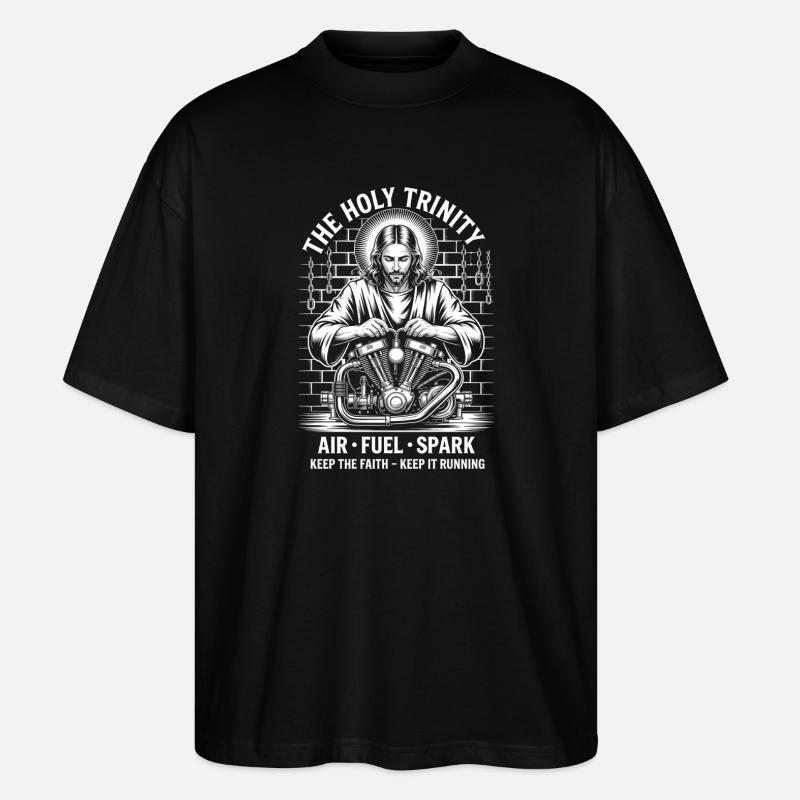 Holy Trinity Motormechaniker - Stanley/Stella Oversized Unisex Bio T-Shirt Blaster 2.0 - Schwarz