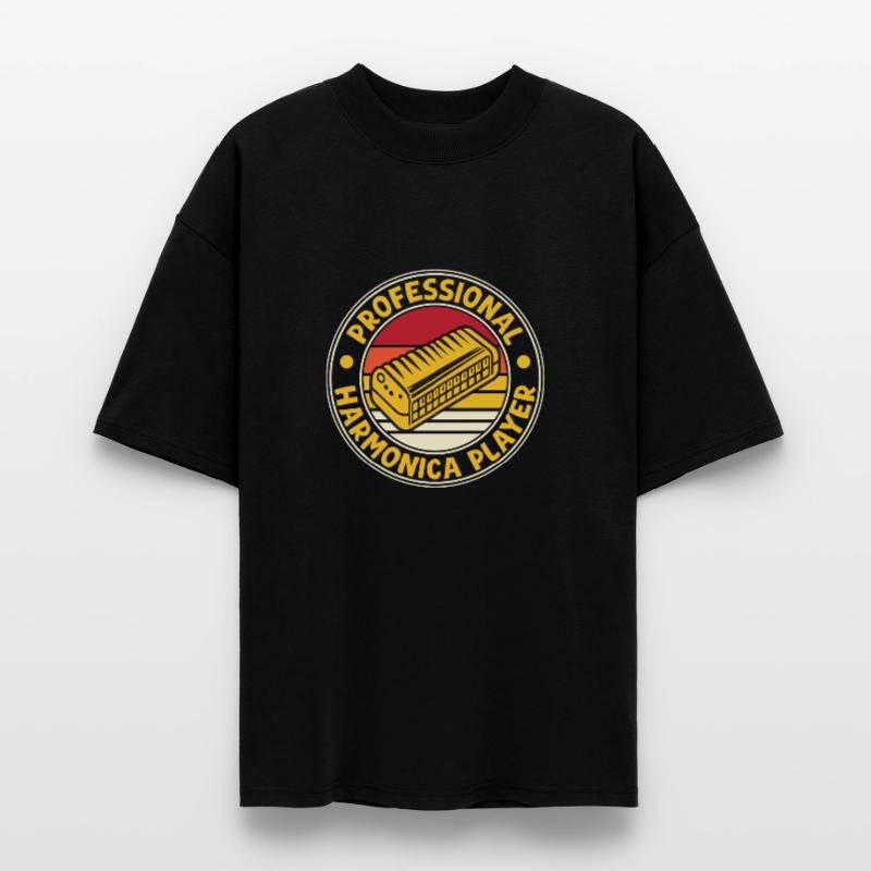 Funny Harmonica Player Professional Harmonica Stanley/Stella Oversized Unisex Organic T-shirt Blaster 2.0