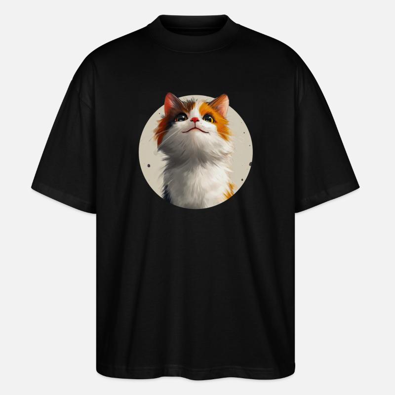 süße Katze - Stanley/Stella Oversized Unisex Bio T-Shirt Blaster 2.0 - Schwarz