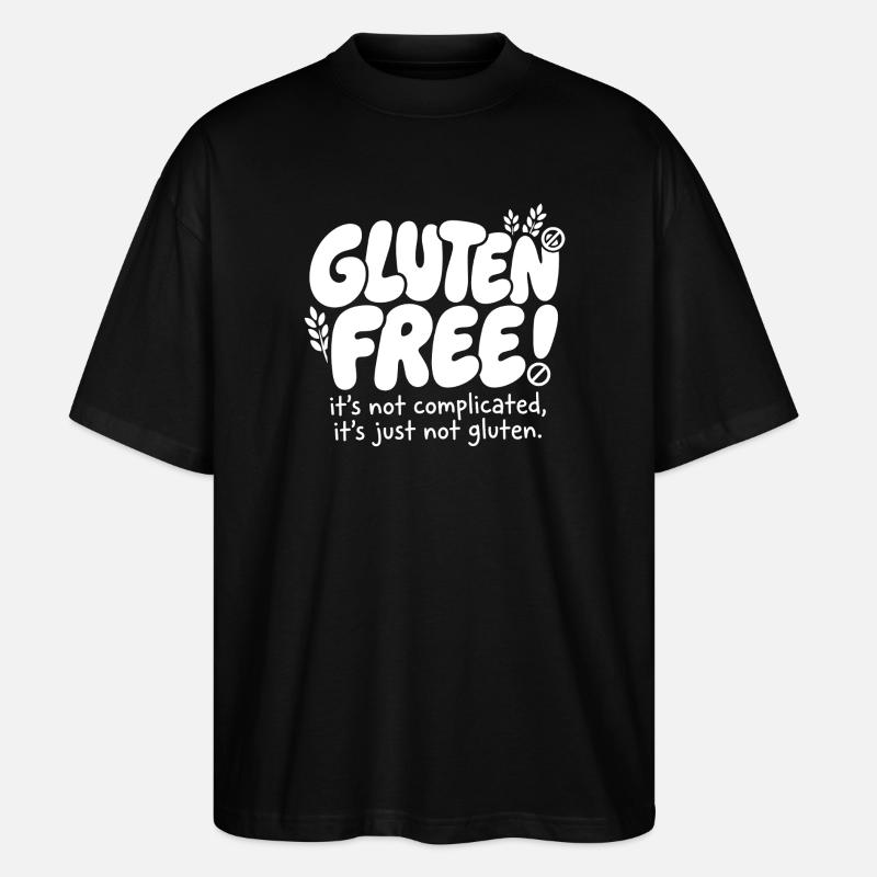 Sans gluten expliqué simplement : Humour - T-shirt bio Blaster 2.0 coupe oversize Stanley/Stella Unisexe - noir